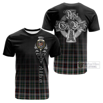 Innes Dress Tartan Cotton T-shirt Featuring Alba Gu Brath Family Crest Celtic Inspired