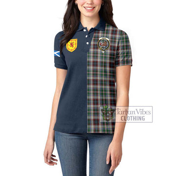 Innes Dress Tartan Women's Polo Shirt Alba with Scottish Lion Royal Arm Half Style