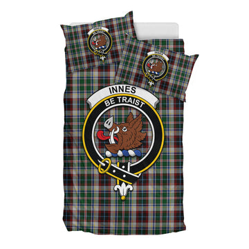 Innes Dress Tartan Bedding Set with Family Crest