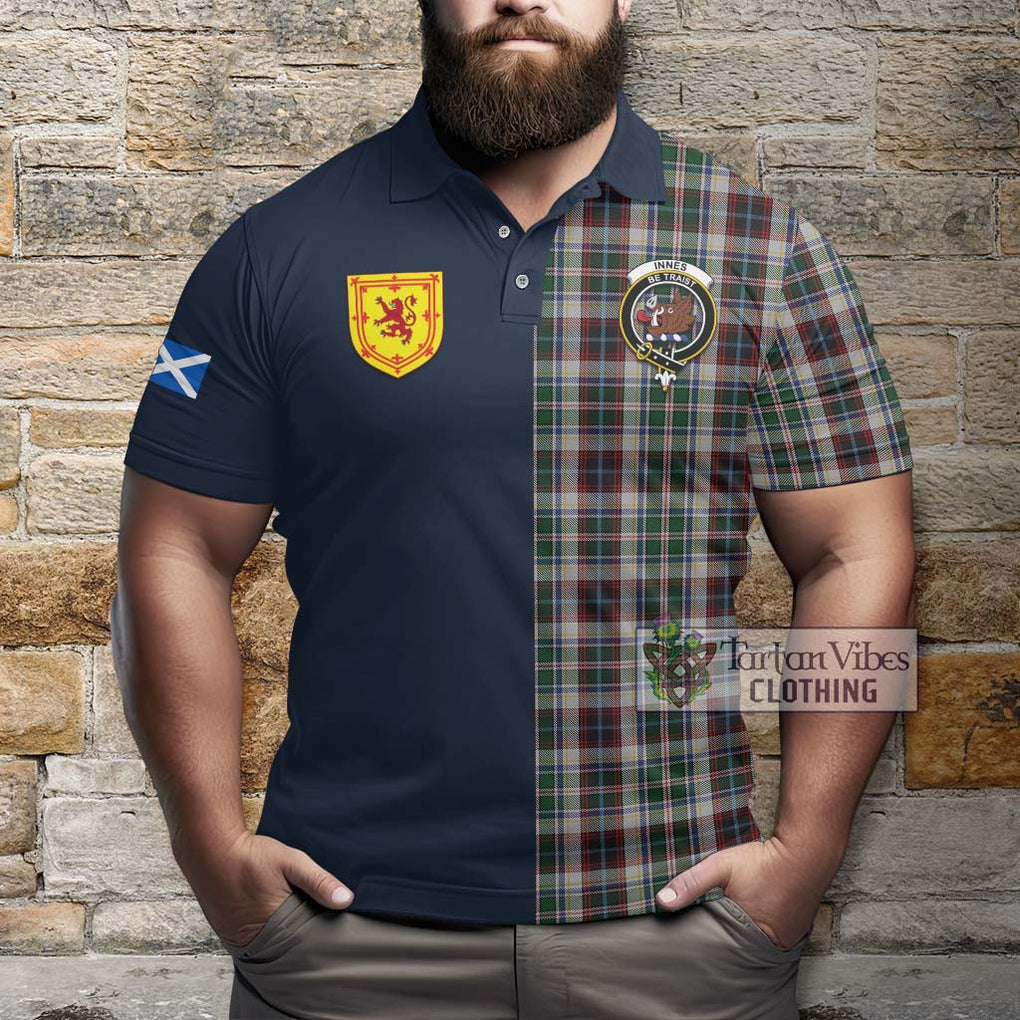 Tartan Vibes Clothing Innes Dress Tartan Polo Shirt with Scottish Lion Royal Arm Half Style