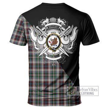 Innes Dress Tartan T-Shirt with Family Crest and Military Logo Style