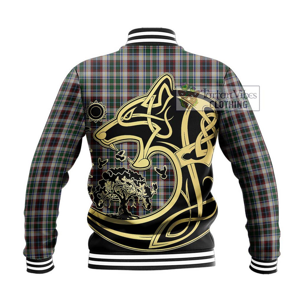 Innes Dress Tartan Baseball Jacket with Family Crest Celtic Wolf Style - Tartan Vibes Clothing