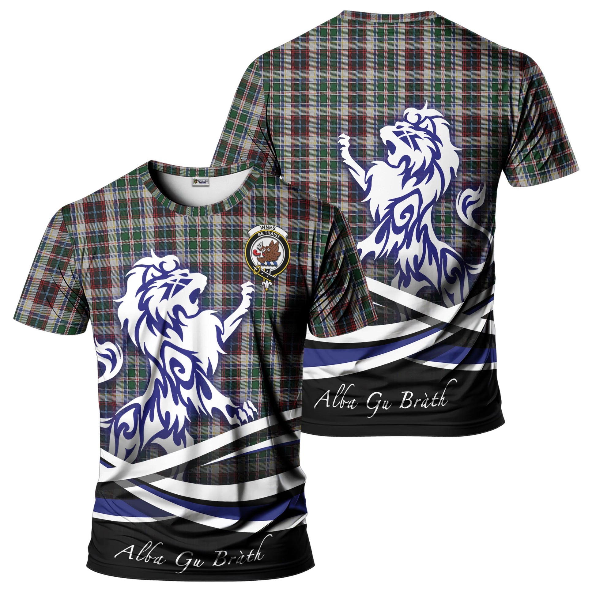 innes-dress-tartan-t-shirt-with-alba-gu-brath-regal-lion-emblem