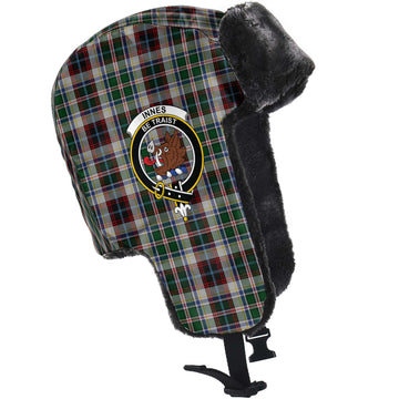 Innes Dress Tartan Winter Trapper Hat with Family Crest