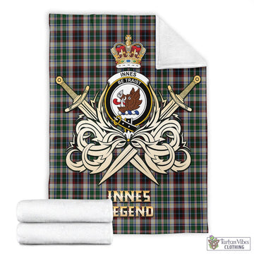 Innes Dress Tartan Blanket with Clan Crest and the Golden Sword of Courageous Legacy