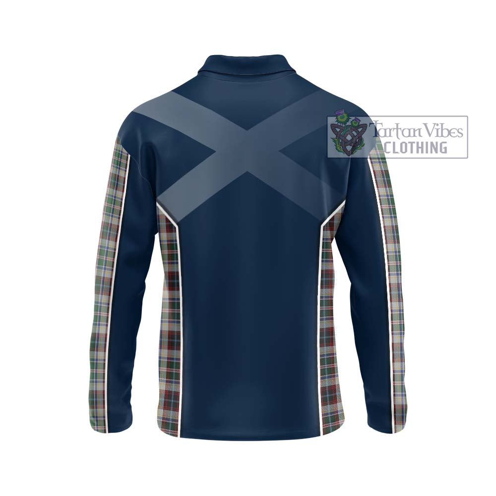 Innes Dress Tartan Long Sleeve Polo Shirt with Family Crest and Lion Rampant Vibes Sport Style - Tartan Vibes Clothing