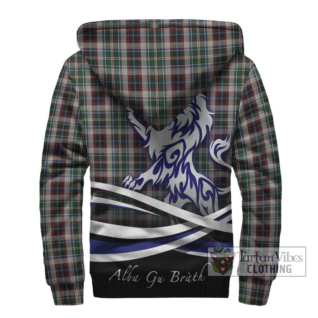 Innes Dress Tartan Sherpa Hoodie with Alba Gu Brath Regal Lion Emblem - Tartanvibesclothing Shop