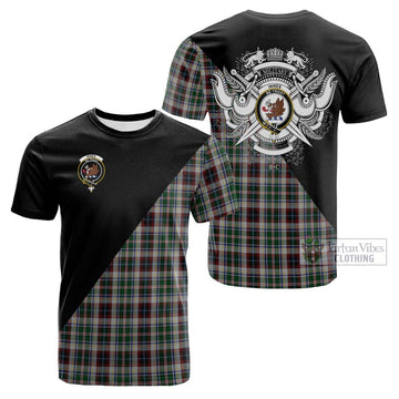 Innes Dress Tartan Cotton T-shirt with Family Crest and Military Logo Style