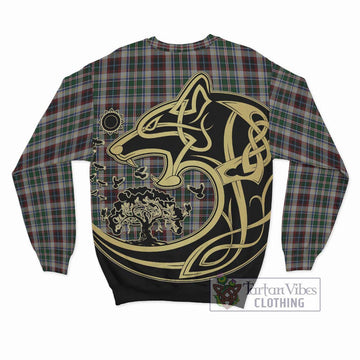 Innes Dress Tartan Sweatshirt with Family Crest Celtic Wolf Style