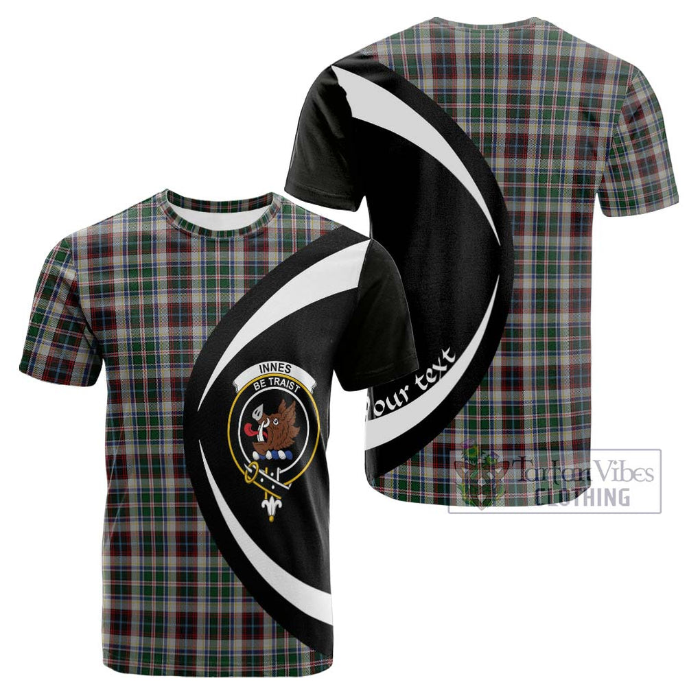 Tartan Vibes Clothing Innes Dress Tartan Cotton T-shirt with Family Crest Circle Style