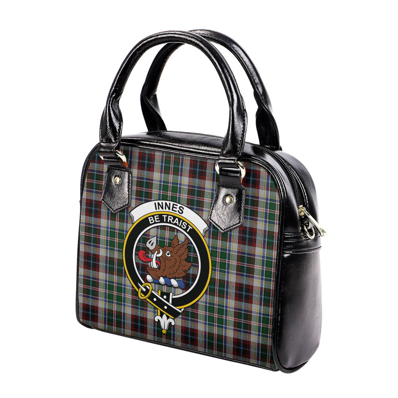 Innes Dress Tartan Shoulder Handbags with Family Crest - Tartanvibesclothing