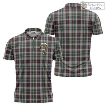 Innes Dress Tartan Zipper Polo Shirt with Family Crest