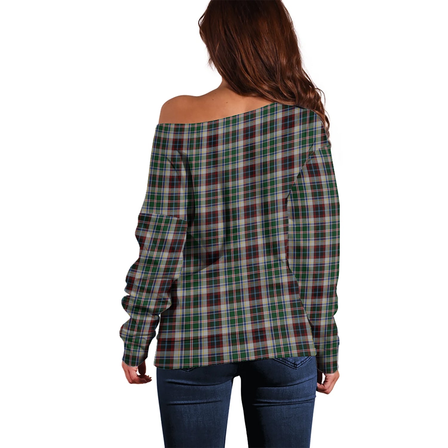 Innes Dress Tartan Off Shoulder Women Sweater - Tartanvibesclothing