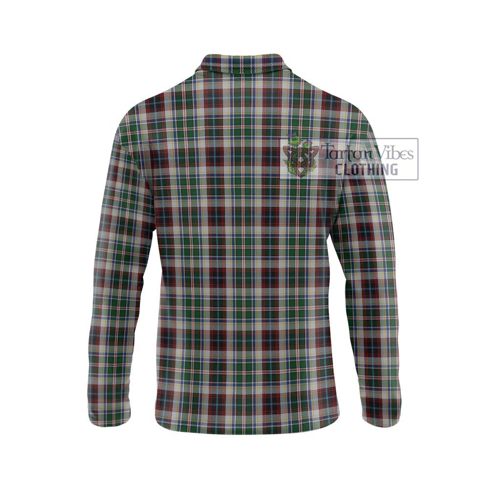 Innes Dress Tartan Long Sleeve Polo Shirt with Family Crest DNA In Me Style - Tartanvibesclothing Shop