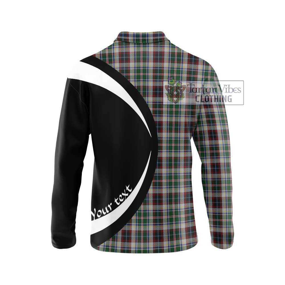 Innes Dress Tartan Long Sleeve Polo Shirt with Family Crest Circle Style - Tartan Vibes Clothing