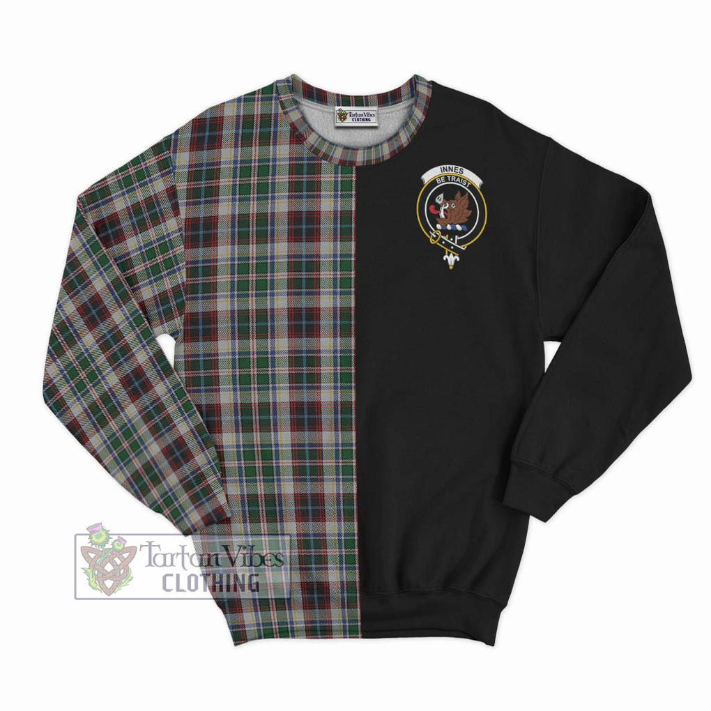 Innes Dress Tartan Sweatshirt with Family Crest and Half Of Me Style - Tartanvibesclothing Shop