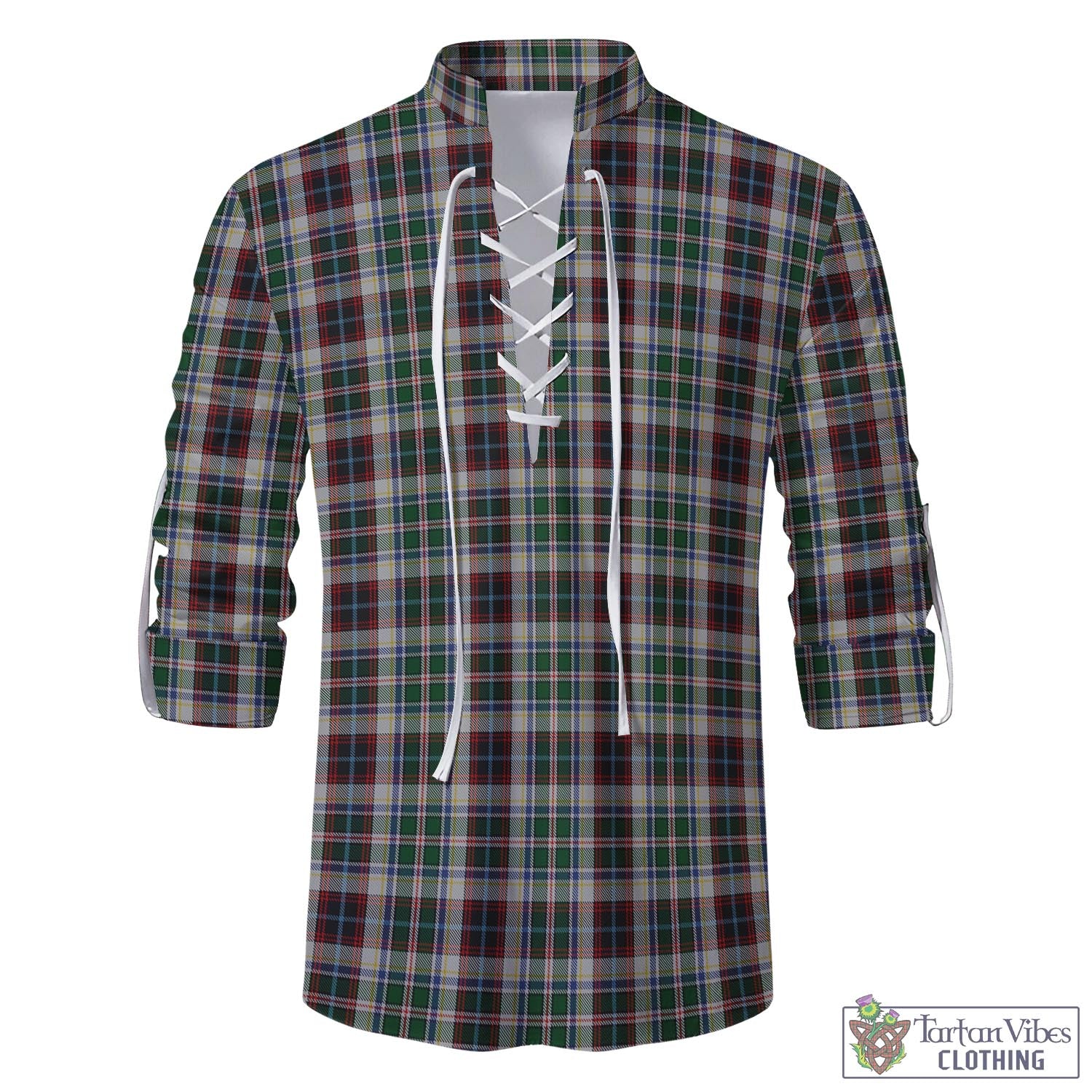 Tartan Vibes Clothing Innes Dress Tartan Men's Scottish Traditional Jacobite Ghillie Kilt Shirt