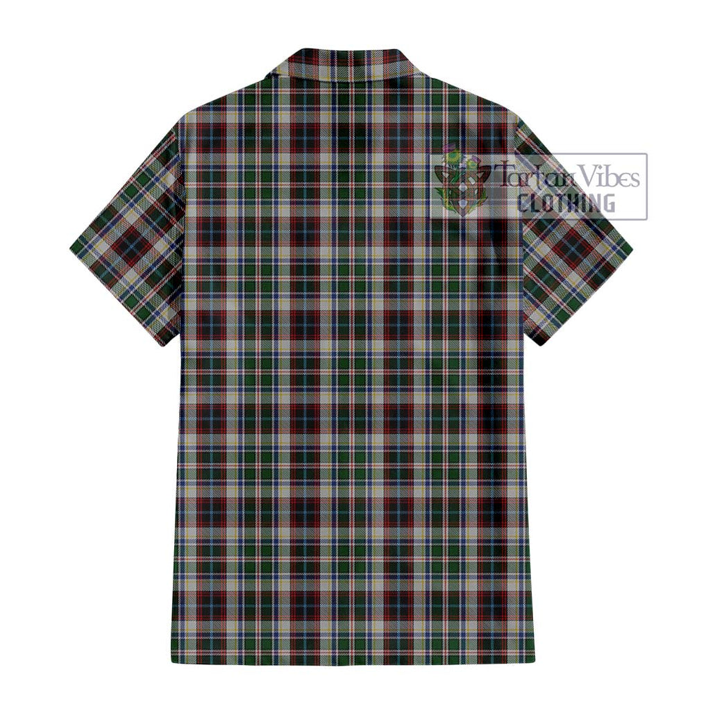 Innes Dress Tartan Short Sleeve Button Shirt with Family Crest DNA In Me Style - Tartanvibesclothing Shop