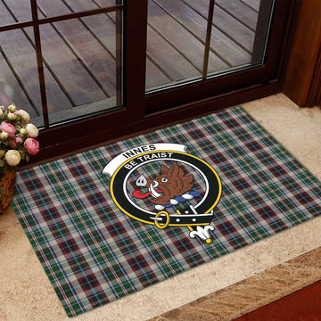 Innes Dress Tartan Door Mat with Family Crest