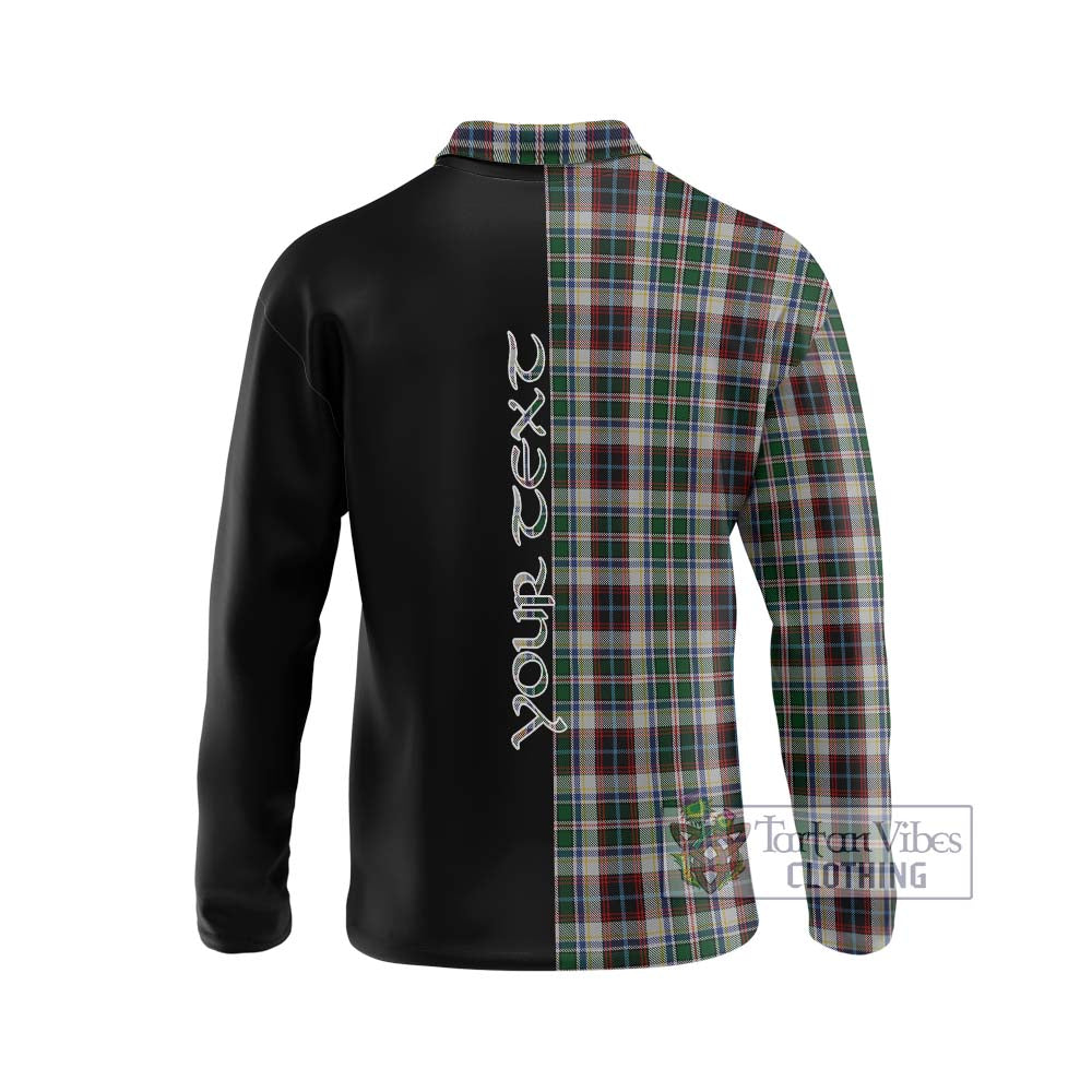 Innes Dress Tartan Long Sleeve Polo Shirt with Family Crest and Half Of Me Style - Tartanvibesclothing Shop