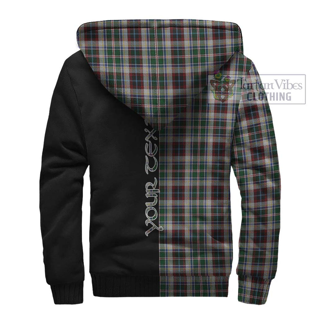 Innes Dress Tartan Sherpa Hoodie with Family Crest and Half Of Me Style - Tartanvibesclothing Shop