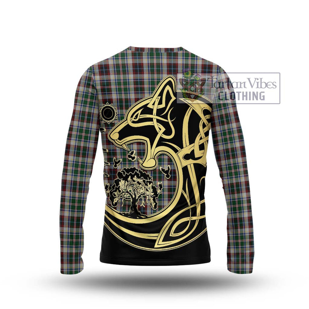 Innes Dress Tartan Long Sleeve T-Shirt with Family Crest Celtic Wolf Style - Tartan Vibes Clothing