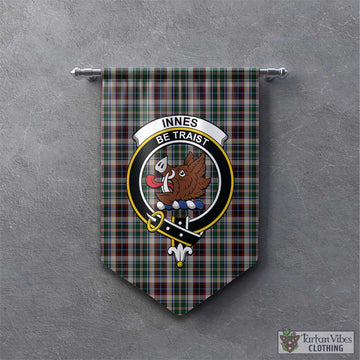 Innes Dress Tartan Gonfalon, Tartan Banner with Family Crest