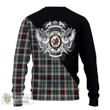 Innes Dress Tartan Ugly Sweater with Family Crest and Military Logo Style