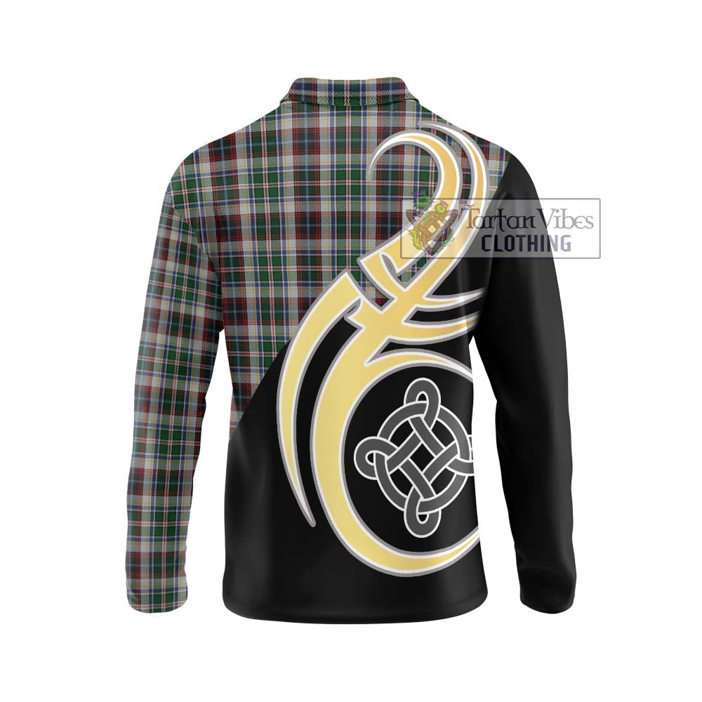 Innes Dress Tartan Long Sleeve Polo Shirt with Family Crest and Celtic Symbol Style - Tartan Vibes Clothing