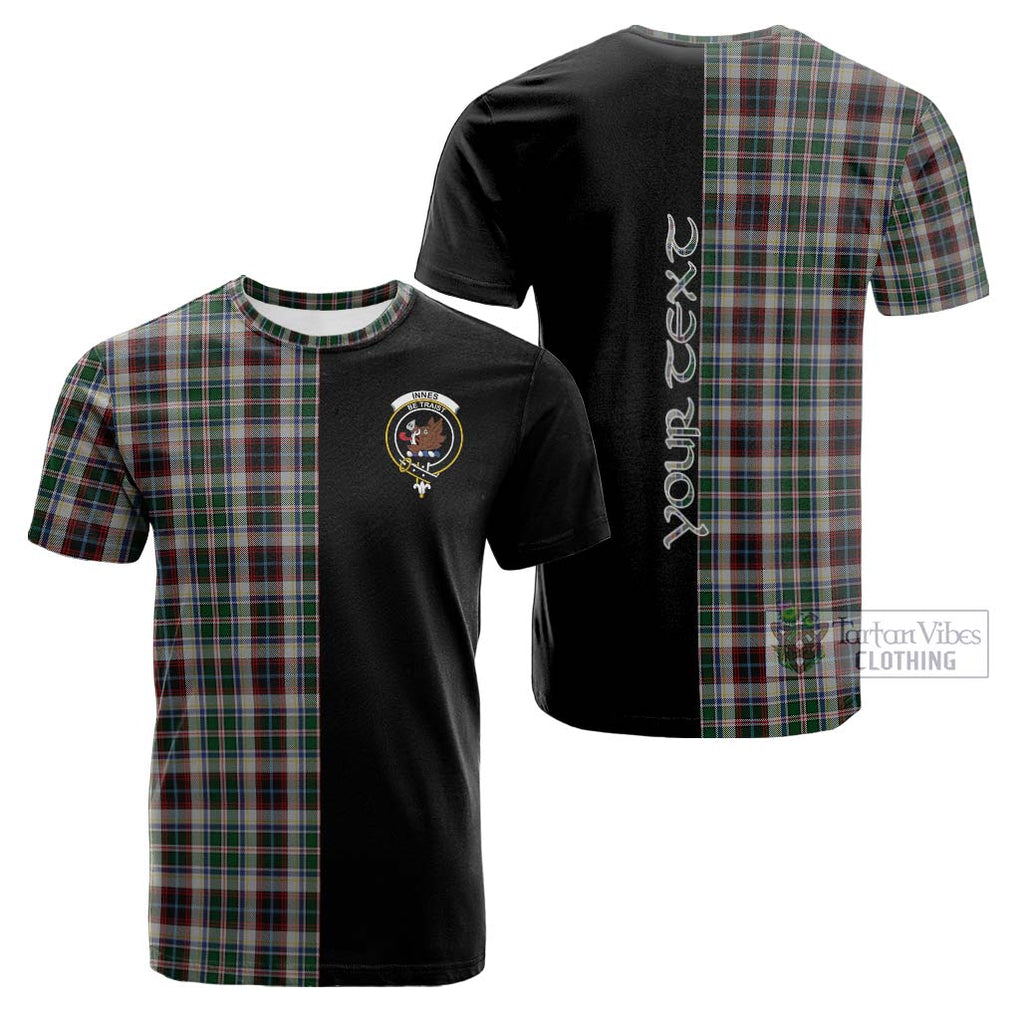 Tartan Vibes Clothing Innes Dress Tartan Cotton T-shirt with Family Crest and Half Of Me Style