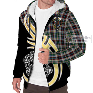 Innes Dress Tartan Sherpa Hoodie with Family Crest and Celtic Symbol Style