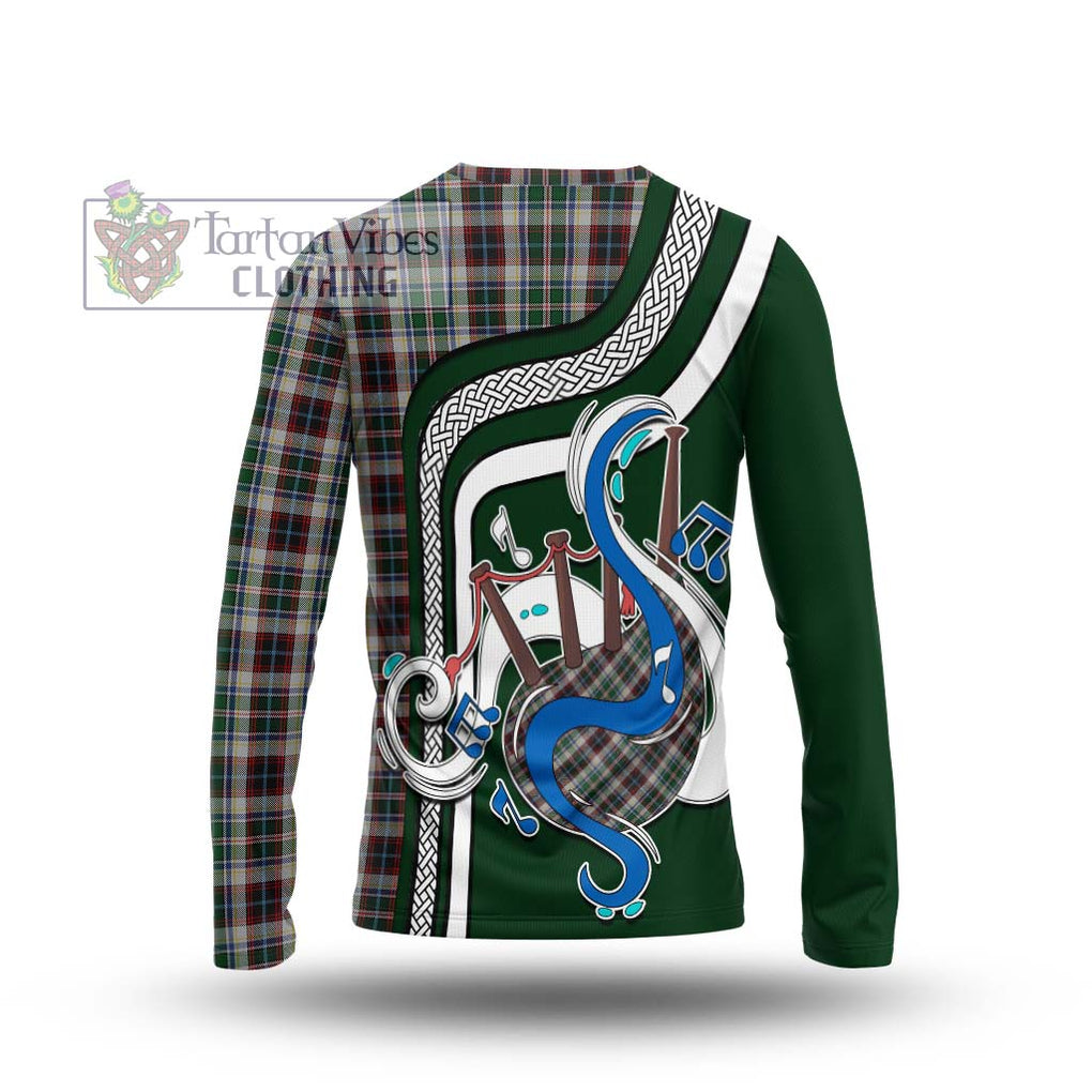 Tartan Vibes Clothing Innes Dress Tartan Long Sleeve T-Shirt with Epic Bagpipe Style