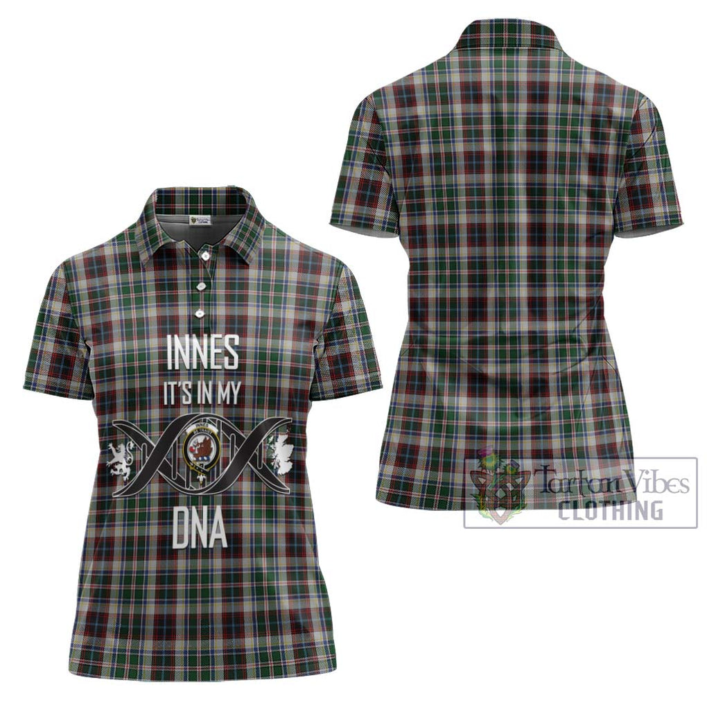 Innes Dress Tartan Women's Polo Shirt with Family Crest DNA In Me Style - Tartanvibesclothing Shop