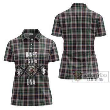 Innes Dress Tartan Women's Polo Shirt with Family Crest DNA In Me Style