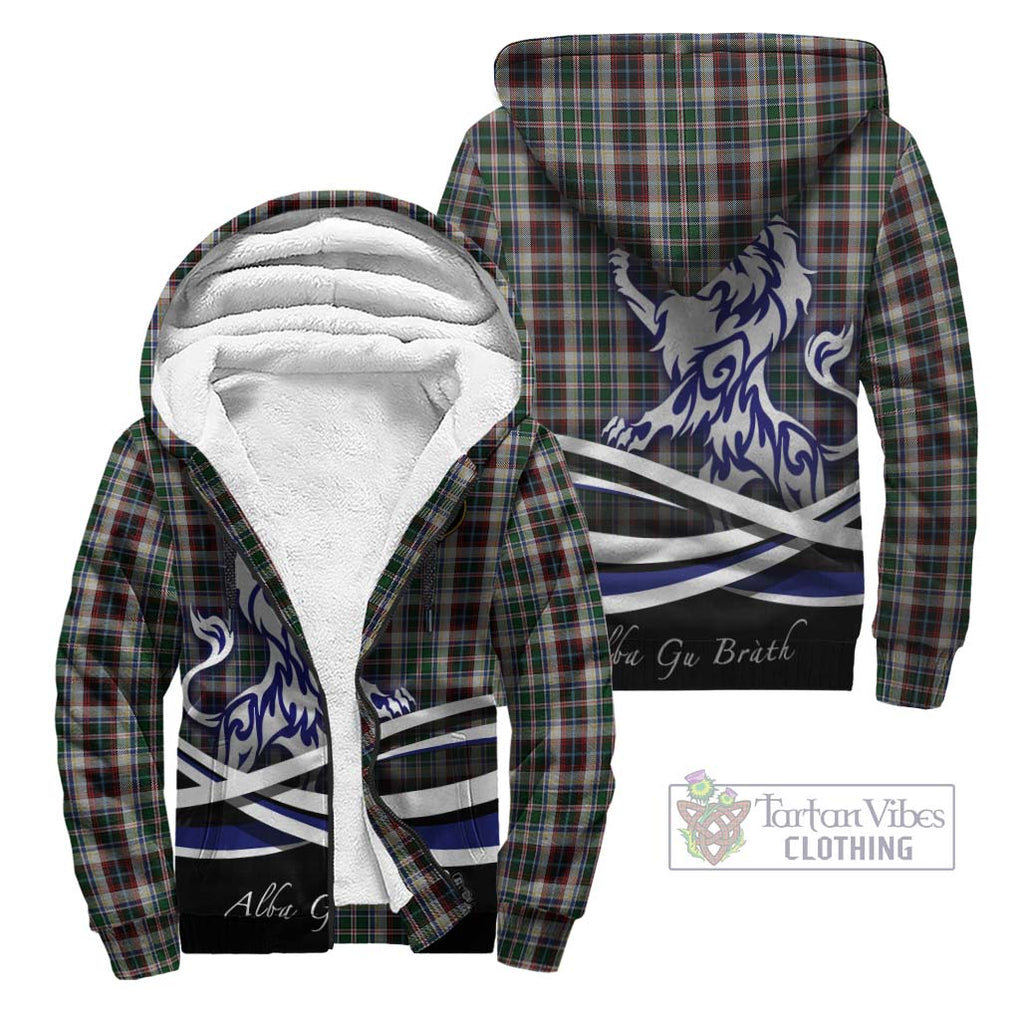 Innes Dress Tartan Sherpa Hoodie with Alba Gu Brath Regal Lion Emblem Unisex - Tartanvibesclothing Shop