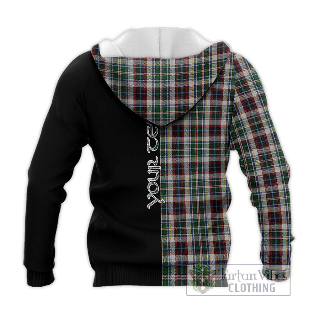 Innes Dress Tartan Knitted Hoodie with Family Crest and Half Of Me Style - Tartanvibesclothing Shop