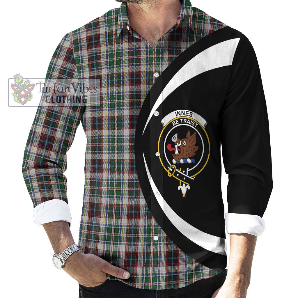 Innes Dress Tartan Long Sleeve Button Up with Family Crest Circle Style - Tartan Vibes Clothing