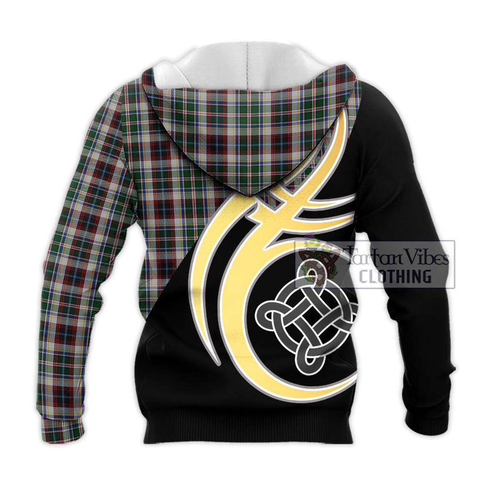 Innes Dress Tartan Knitted Hoodie with Family Crest and Celtic Symbol Style - Tartan Vibes Clothing