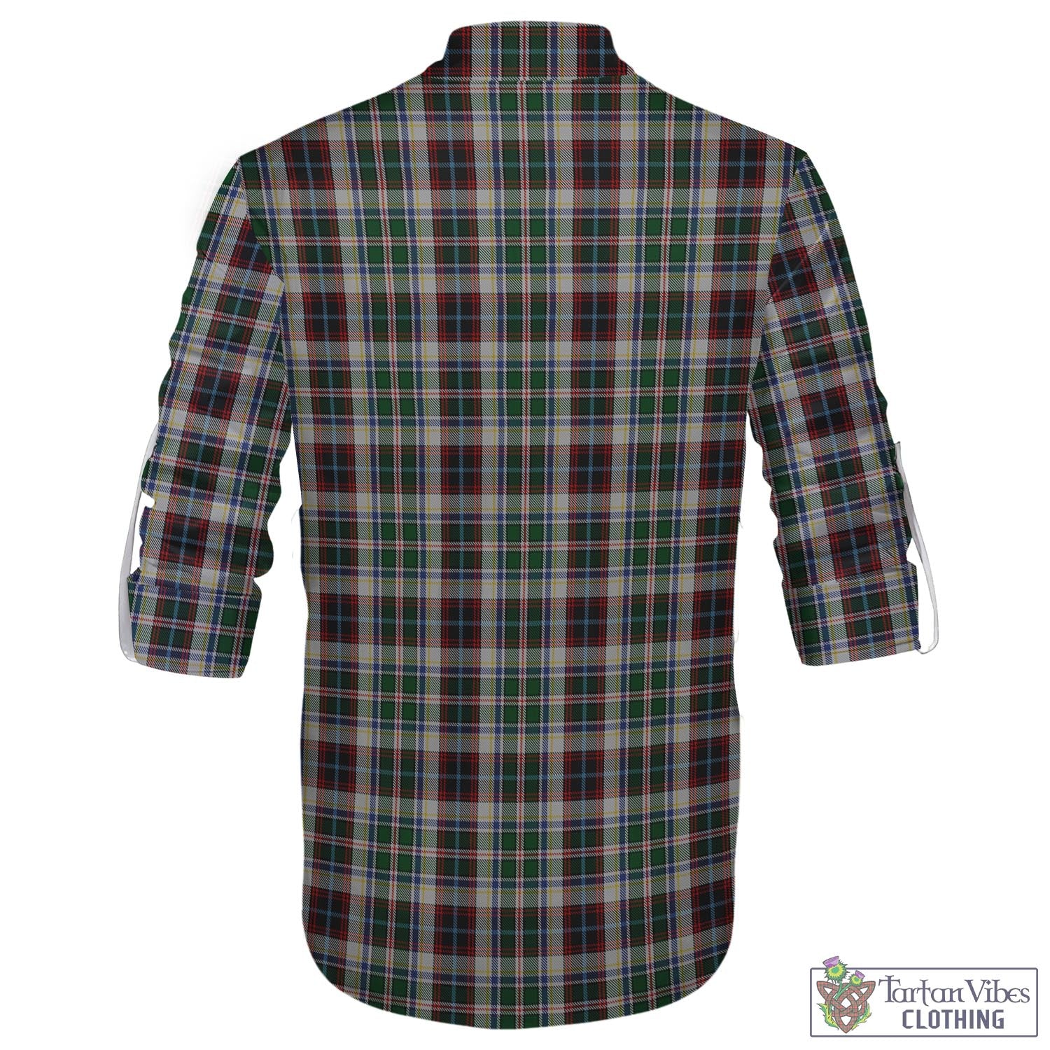 Tartan Vibes Clothing Innes Dress Tartan Men's Scottish Traditional Jacobite Ghillie Kilt Shirt with Family Crest