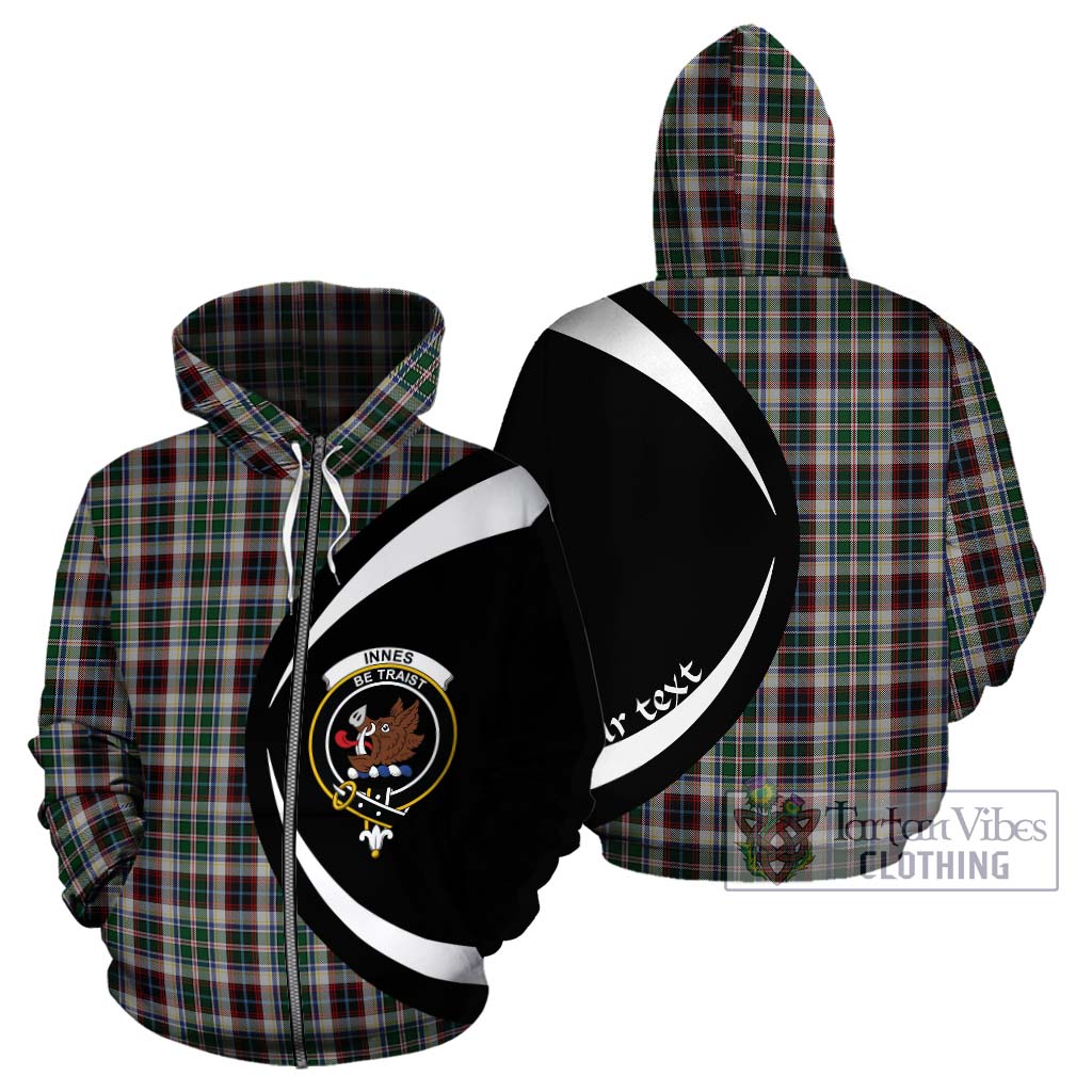 Tartan Vibes Clothing Innes Dress Tartan Hoodie with Family Crest Circle Style