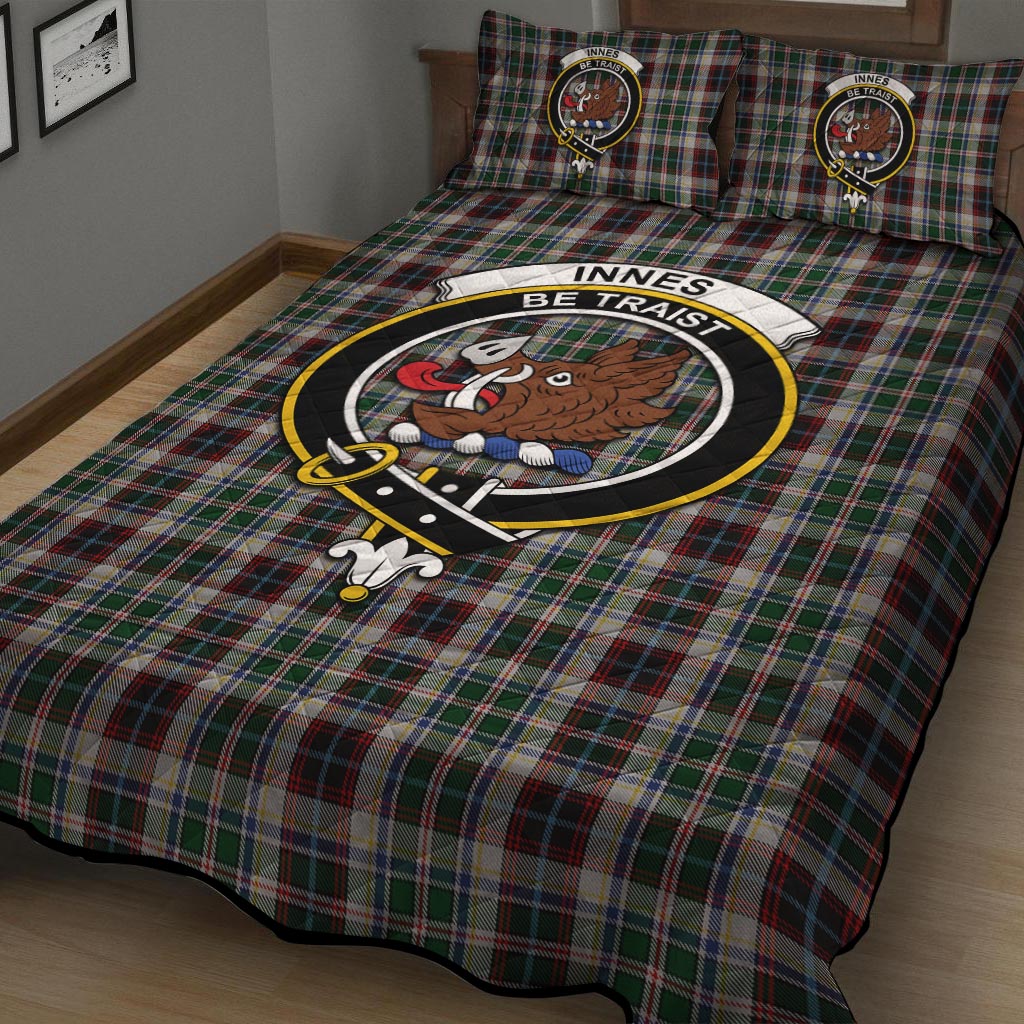 Innes Dress Tartan Quilt Bed Set with Family Crest - Tartan Vibes Clothing