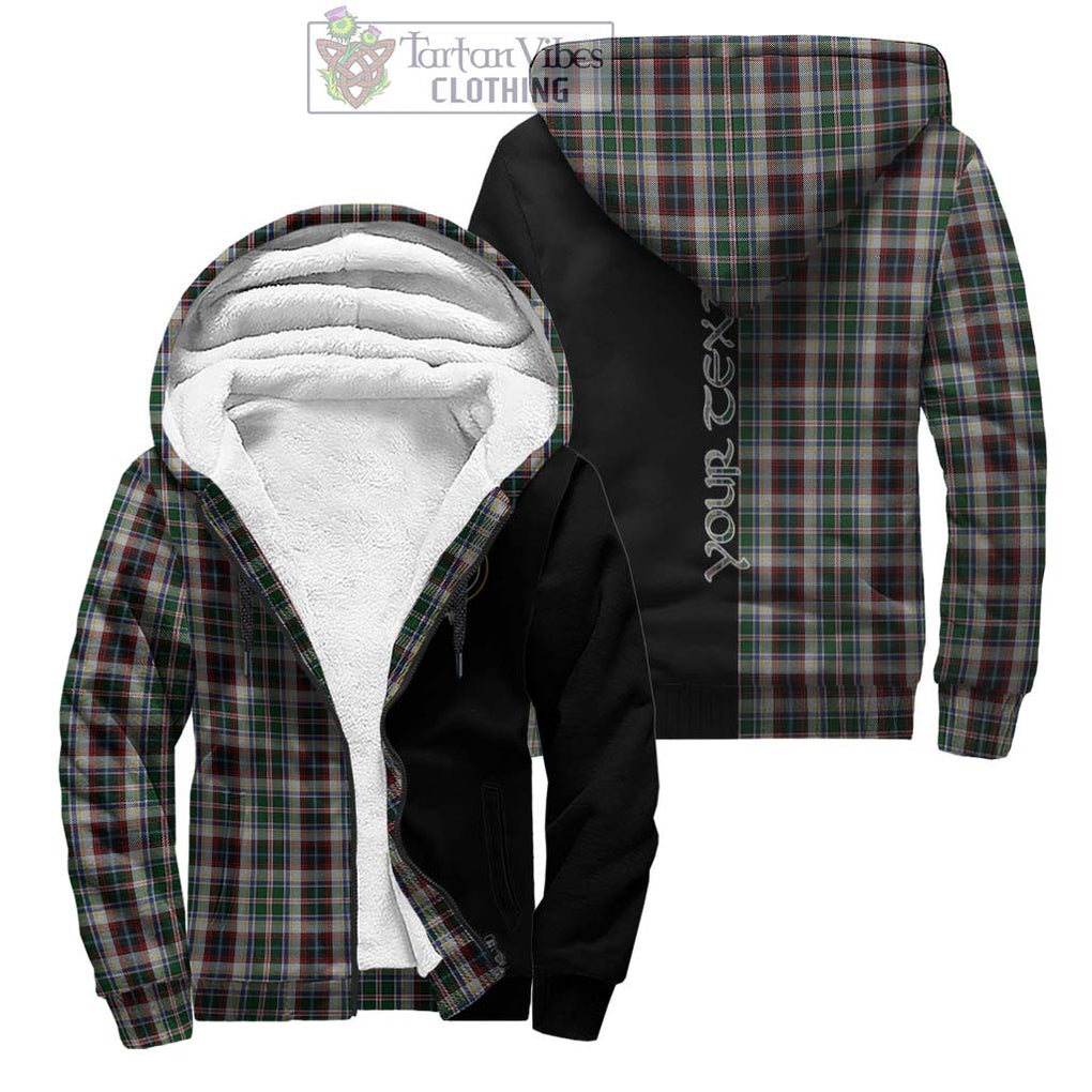 Innes Dress Tartan Sherpa Hoodie with Family Crest and Half Of Me Style Unisex - Tartanvibesclothing Shop