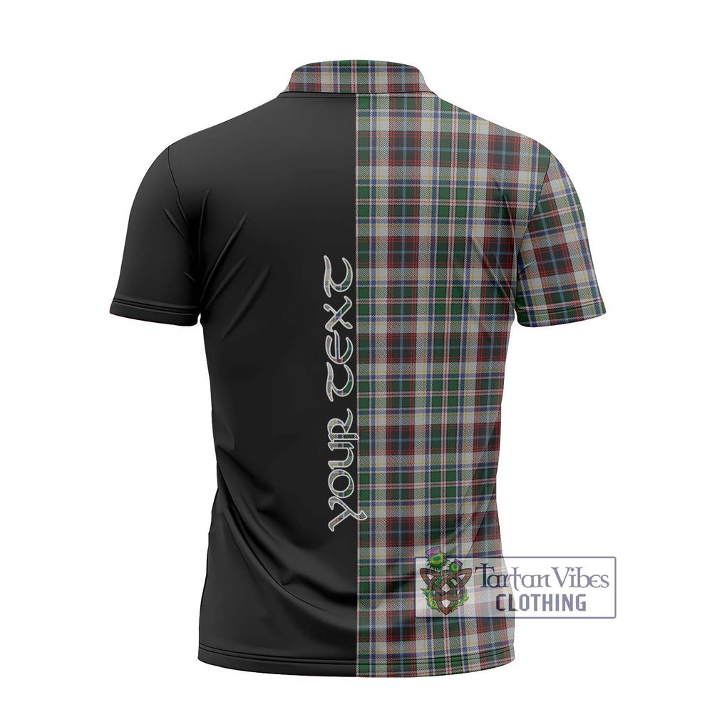 Innes Dress Tartan Zipper Polo Shirt with Family Crest and Half Of Me Style - Tartanvibesclothing Shop