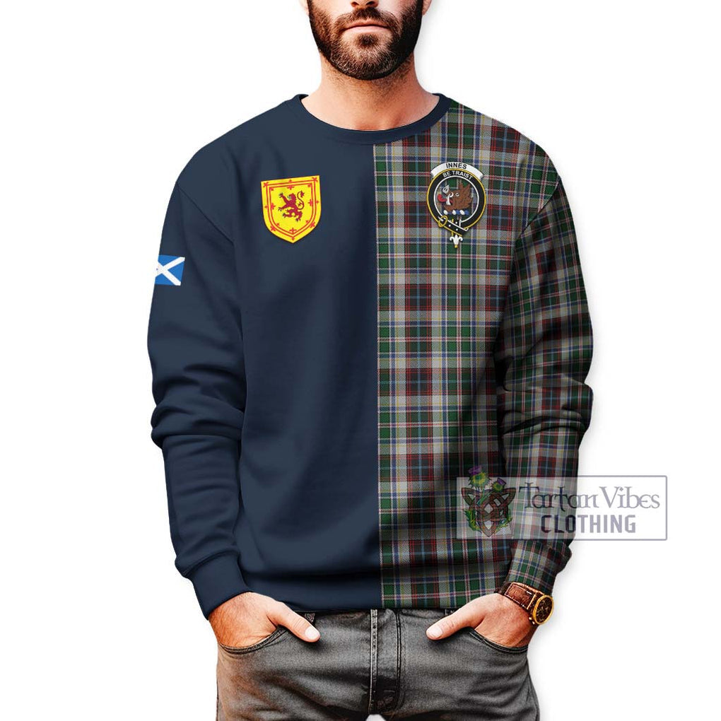 Tartan Vibes Clothing Innes Dress Tartan Sweatshirt with Scottish Lion Royal Arm Half Style