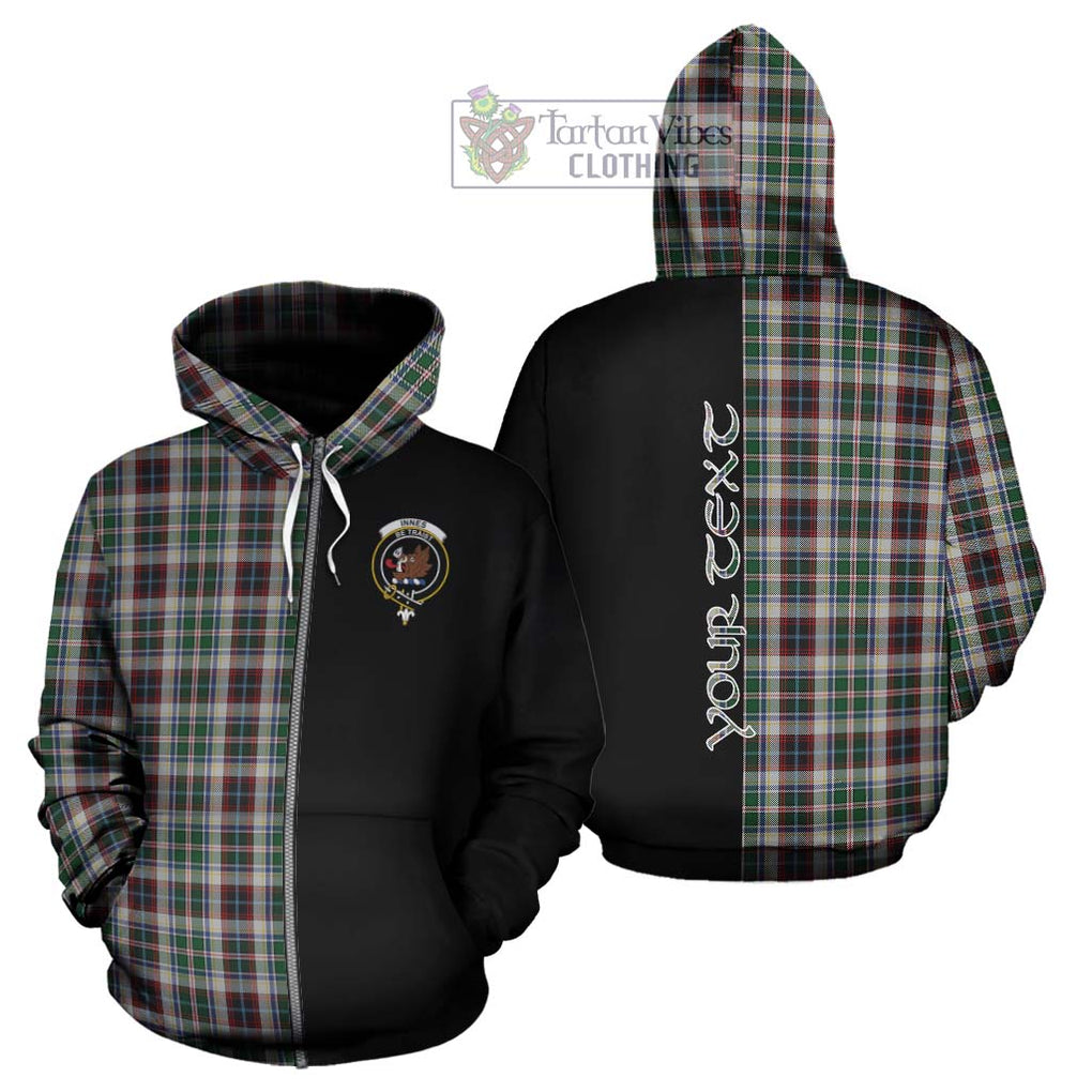 Innes Dress Tartan Hoodie with Family Crest and Half Of Me Style - Tartanvibesclothing Shop