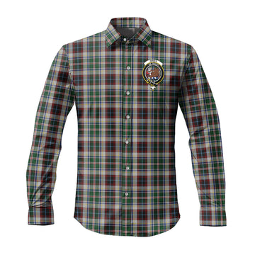 Innes Dress Tartan Long Sleeve Button Up Shirt with Family Crest