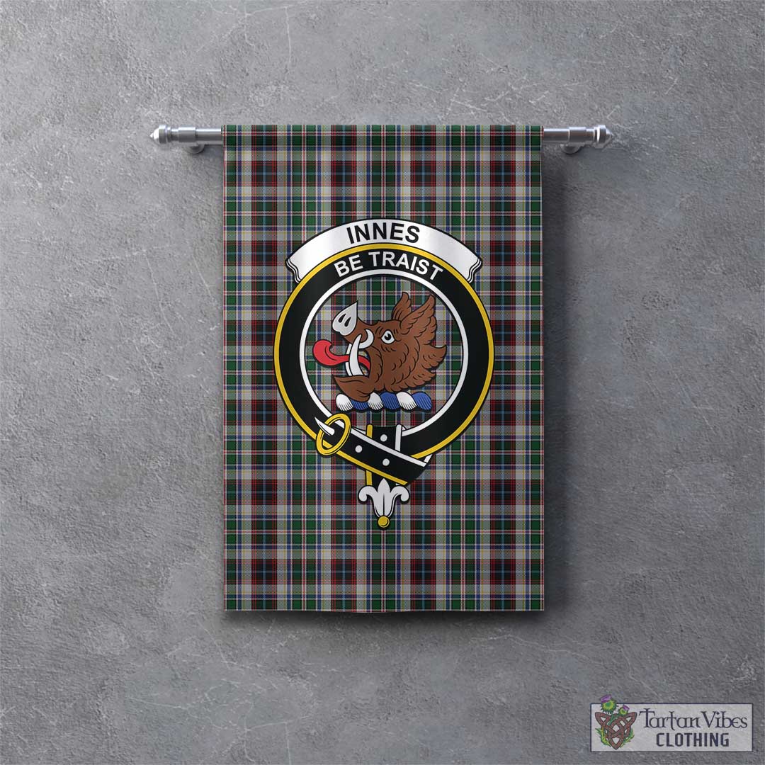 Tartan Vibes Clothing Innes Dress Tartan Gonfalon, Tartan Banner with Family Crest