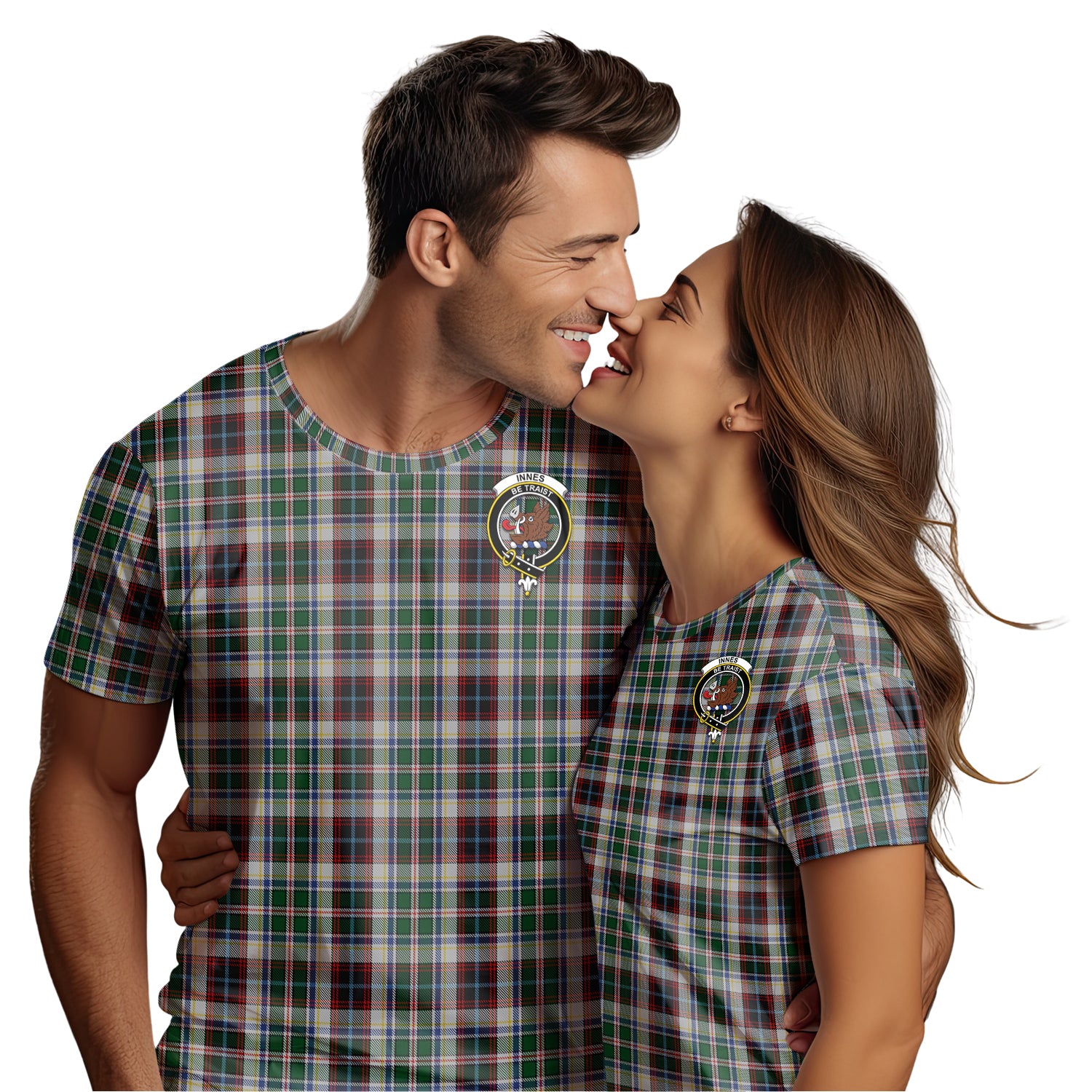 Innes Dress Tartan T-Shirt with Family Crest - Tartan Vibes Clothing