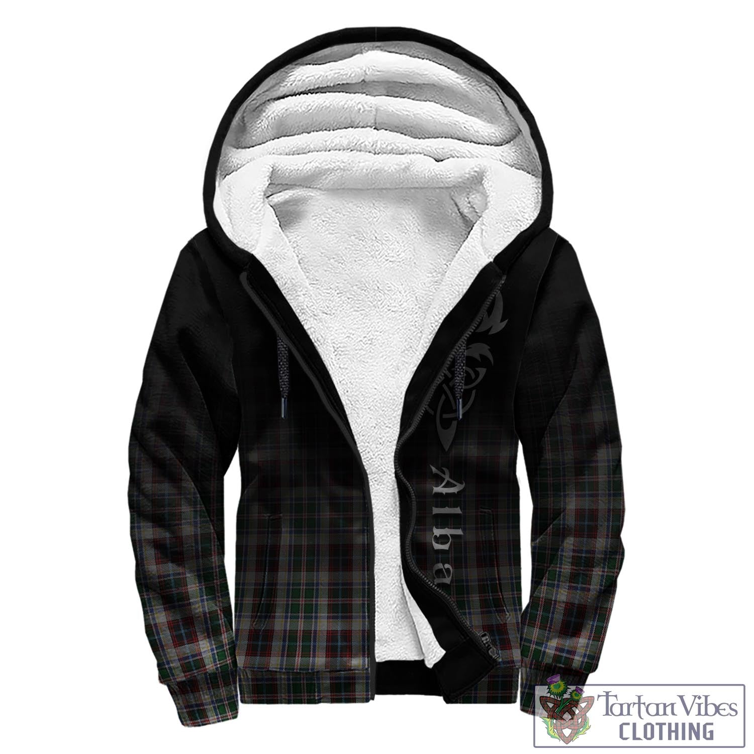 Tartan Vibes Clothing Innes Dress Tartan Sherpa Hoodie Featuring Alba Gu Brath Family Crest Celtic Inspired