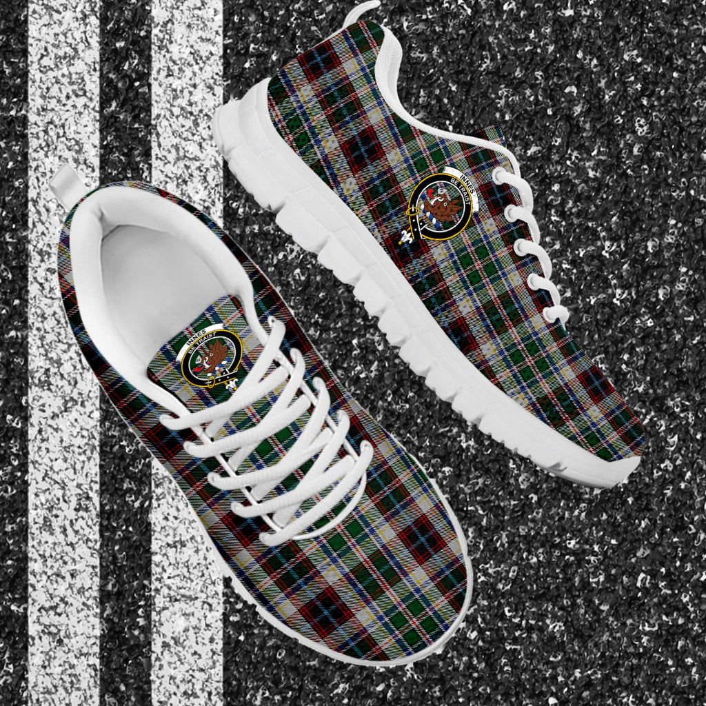 Innes Dress Tartan Sneakers with Family Crest - Tartan Vibes Clothing